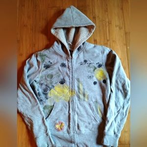 Roxy Vintage 2000s fleece lined zip up hoodie